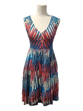 Anthropologie Plenty by Tracy Reese Blue And Pink Midi Dress Size 2